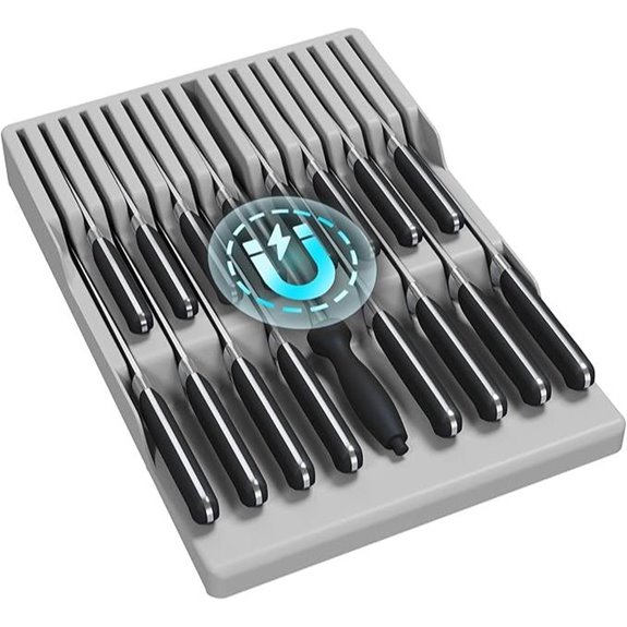 Lifewit Magnetic Drawer Knife Organizer Gray