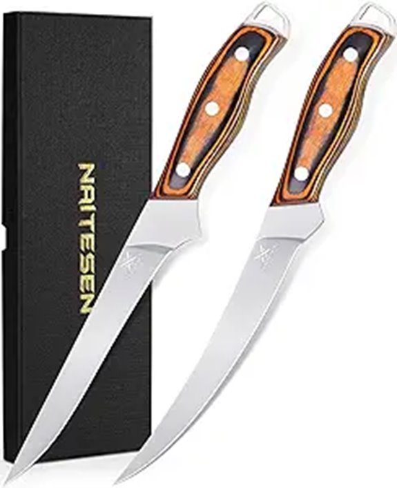 Professional Boning & Fillet Knife Set with Wooden Handles