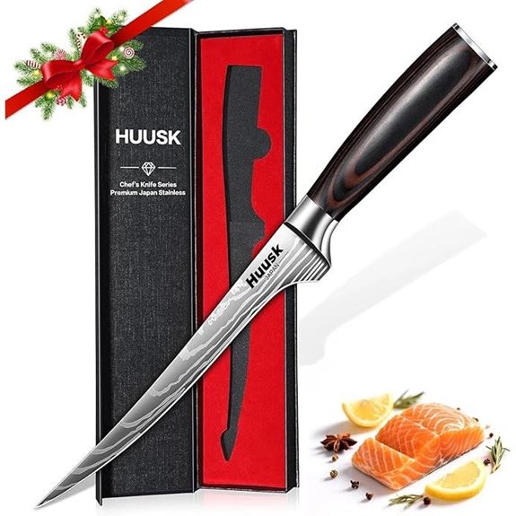 Huusk Fish Fillet Knife 7-Inch Wood Handle