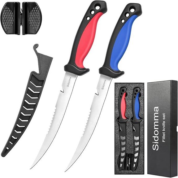 Fishing Fillet Knife Set Stainless Steel 6.5 Inch 2 Pack