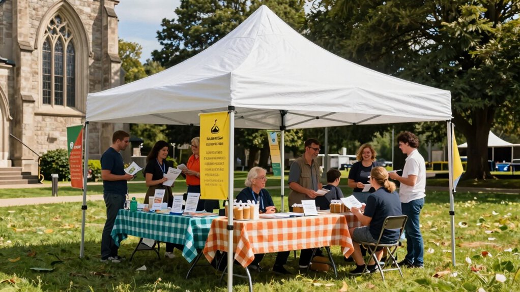 community outreach through canopy tents