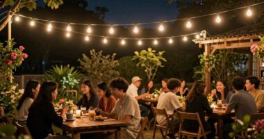 creating a warm outdoor atmosphere