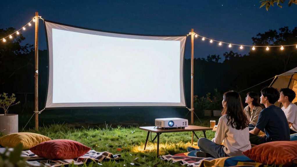 outdoor backyard movie night