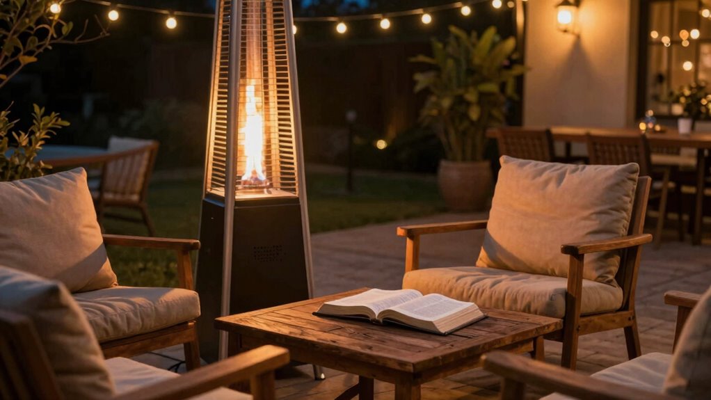 patio heater extends outdoor study