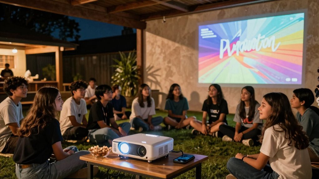 portable outdoor multimedia projection