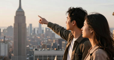 Couple On Empire State Building